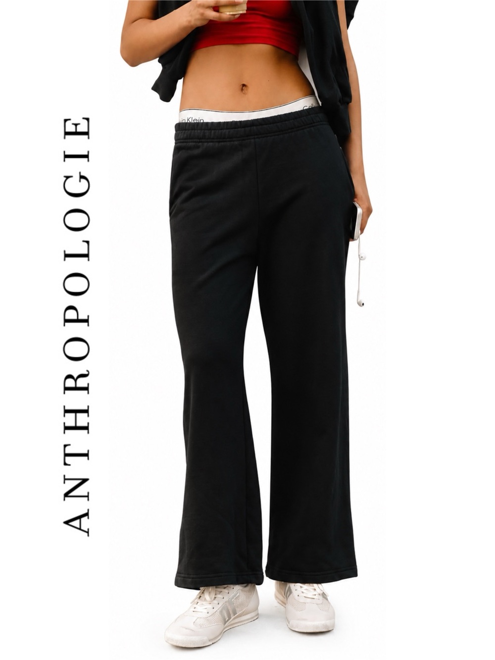 Anthropologie Back When 100% Cotton Wide-Leg Sweatpants